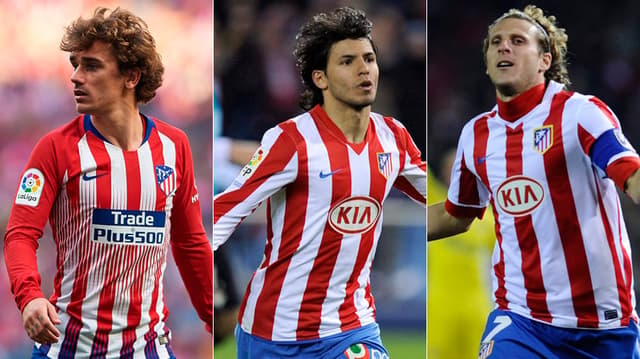 Montagem - Griezmann, Aguero e Forlan