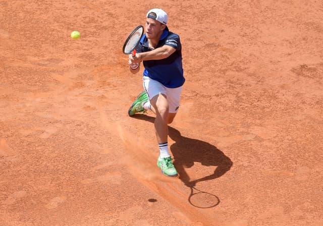 Diego Schwartzman em sua vitória sobre o japonês Kei Nishikori