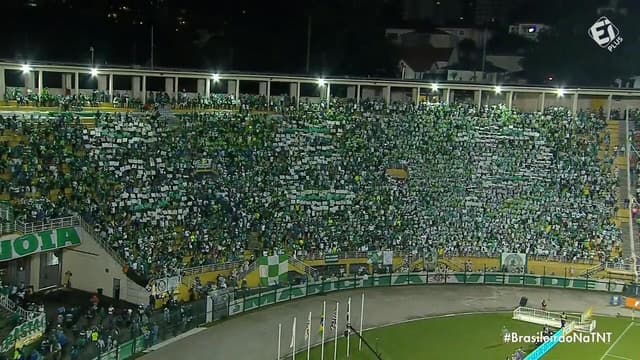 Mosaico da torcida do Palmeiras na partida contra o Santos, no Pacaembu (18/05/2019)