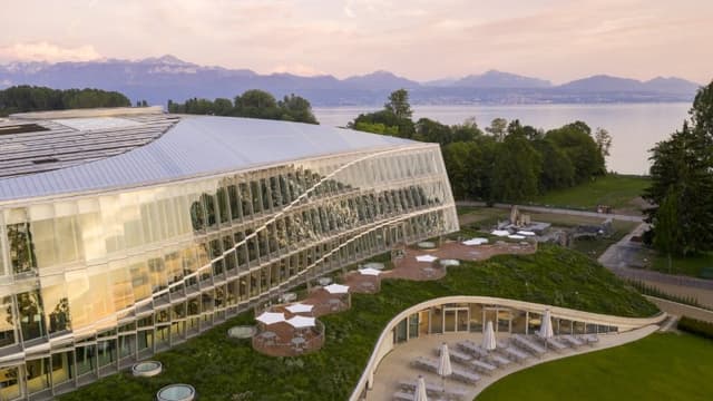 Visão externa da nova sede do COI, a Olympic House, inaugurada neste domingo