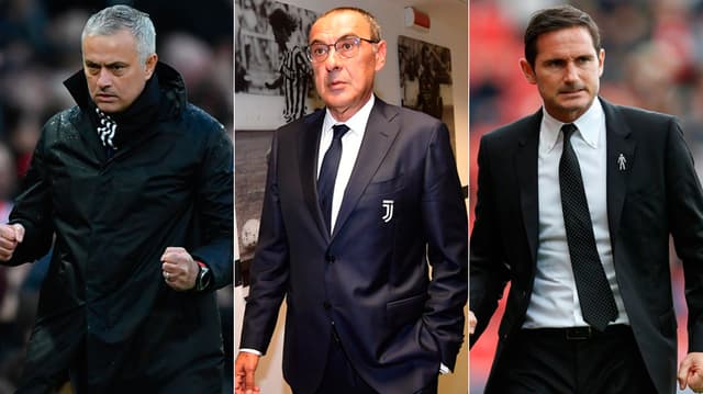 Montagem - Mourinho, Sarri e Lampard