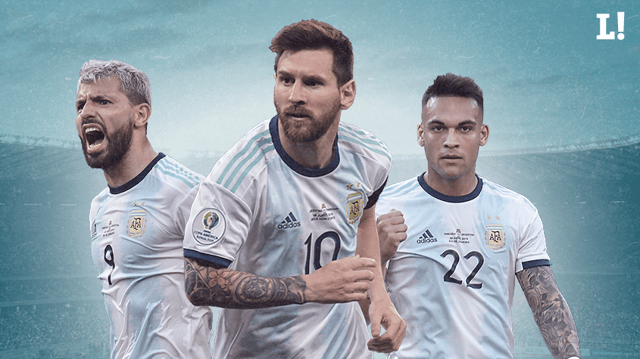 Montagem Messi, Aguero e Lautaro