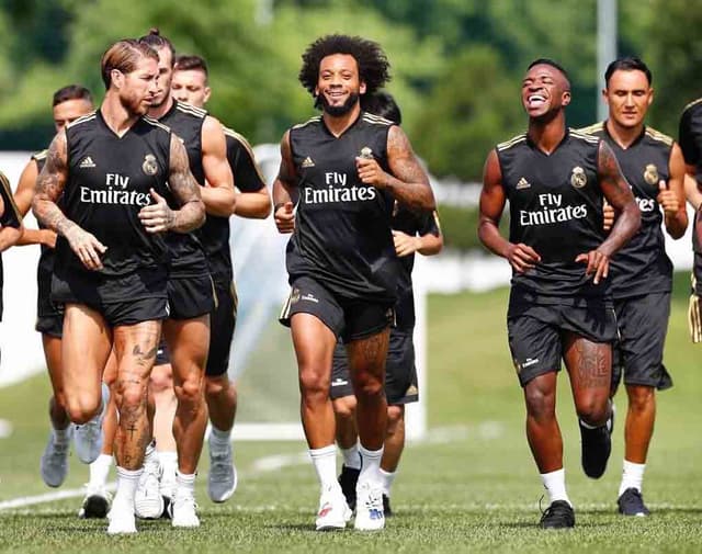 Treino Real Madrid - Marcelo e Vinícius Júnior