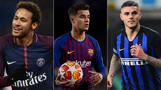 Neymar, Coutinho e Icardi movimentaram o vaivém desta sexta-feira na Europa: