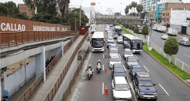 Um dos corredores exclusivos para o transporte oficial dos participantes dos Jogos Pan-Americanos, em Callao (Crédito: Lima 2019)