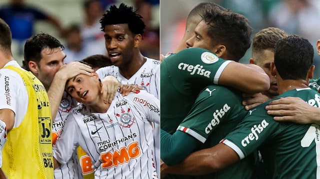 Corinthians e Palmeiras se enfrentam em Itaquera, neste domingo, pelo Brasileirão. Em nove partidas, Timão venceu cinco, com três vitórias do Verdão e apenas um empate. LANCE! mostra todos os dérbis no Itaquerão desde a fundação do novo estádio corintiano.&nbsp;