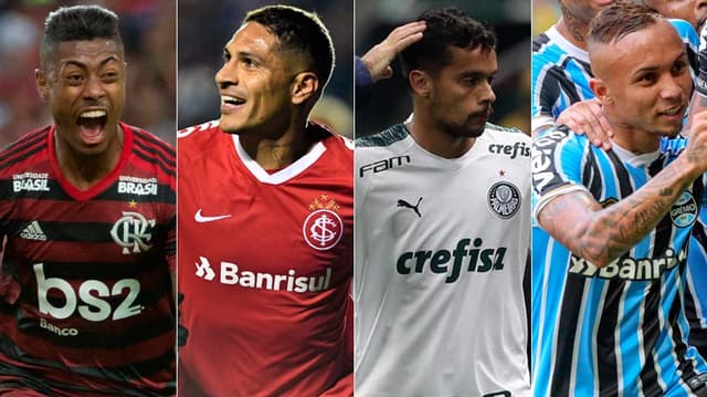 Montagem - Bruno Henrique, Guerrero, Scarpa e Everton