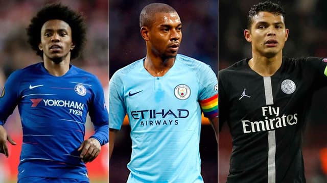 Willian, Fernandinho e Thiago Silva tem contrato se encerrando em junho do ano que vem e podem assinar pré-contrato com outras equipes a partir de janeiro. Veja outros brasileiros que também tem vínculo se encerrando: