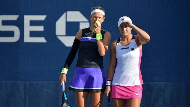 Victoria Azarenka e Ashleigh Barty no US Open