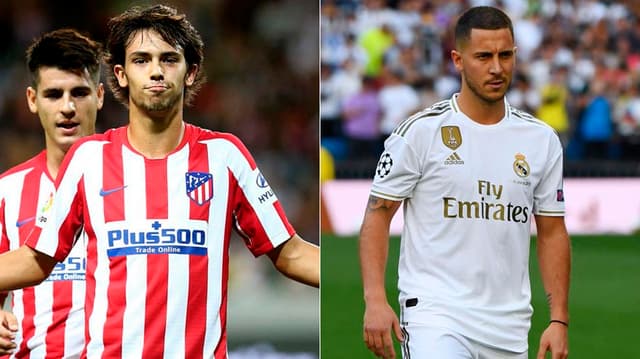 João Félix (Atlético de Madrid) e Hazard (Real Madrid)