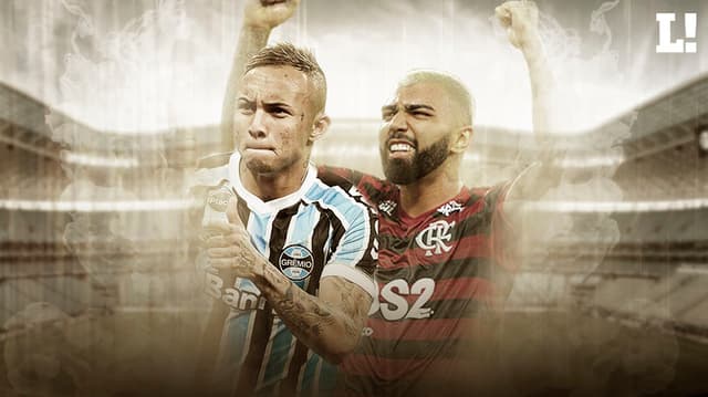 Montagem Everton e Gabigol Grêmio x Flamengo