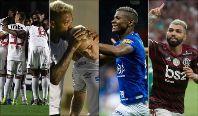 Montagem - São Paulo, Santos, Cruzeiro e Flamengo