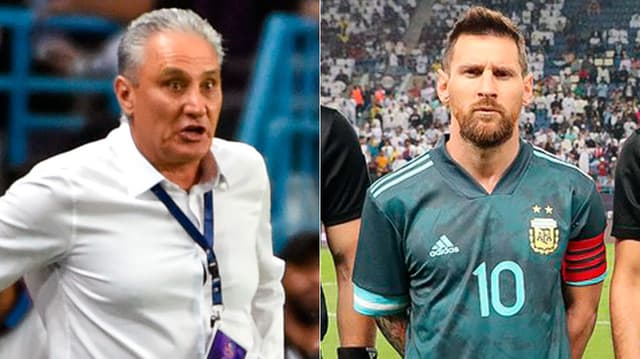 Montagem - Tite e Messi