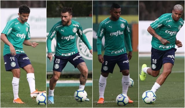 Montagem - Palmeiras - Scarpa, Lucas Lima, Borja, Deyverson