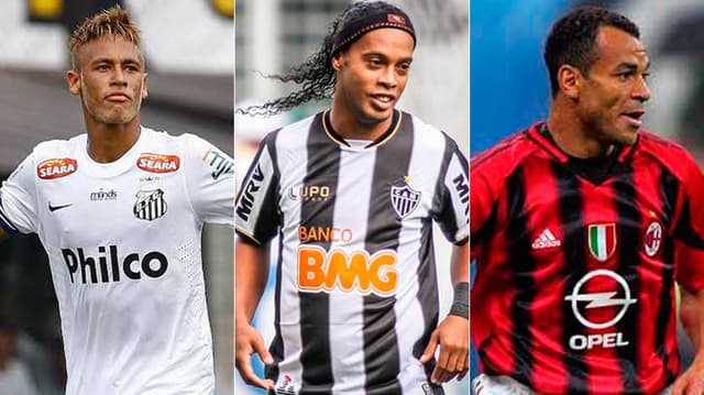 Montagem - Neymar, Ronaldinho e Cafu