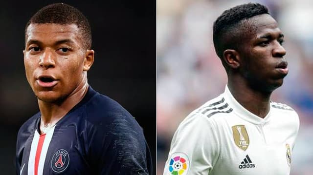 Montagem - Mbappé e Vinícius Jr