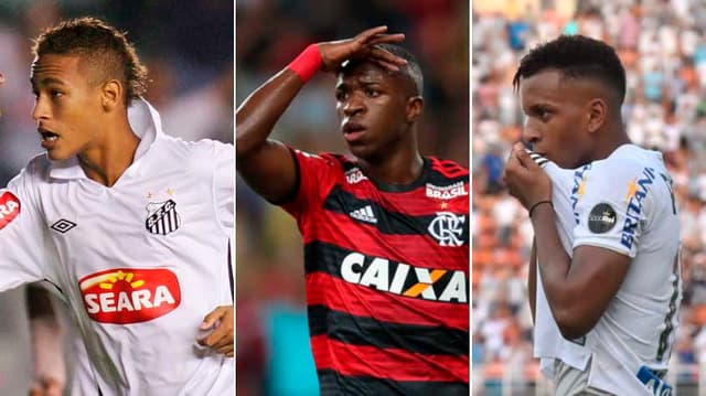 Montagem Neymar Rodrygo Vinicius Jr