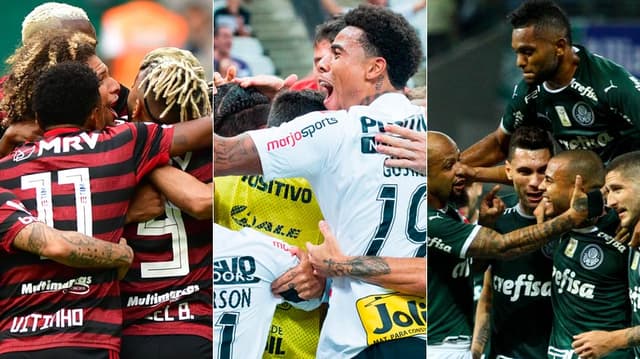 Montagem - Flamengo,Corinthians e Palmeiras