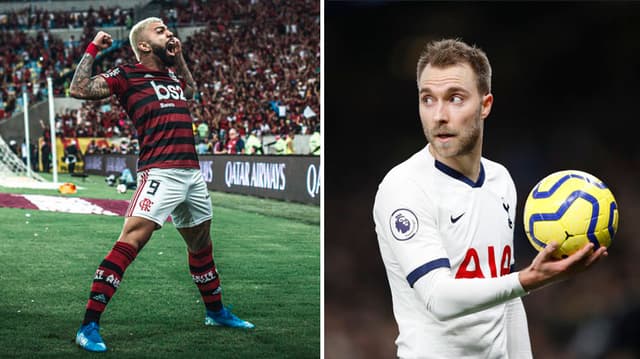 montagem gabigol e eriksen