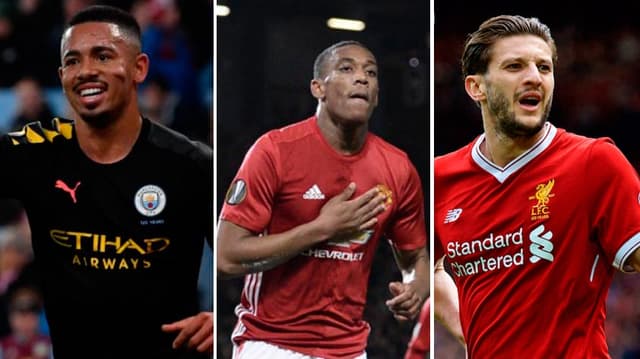 montagem com Jesus (City), Martial (United) e Lallana (Liverpool) Lance!