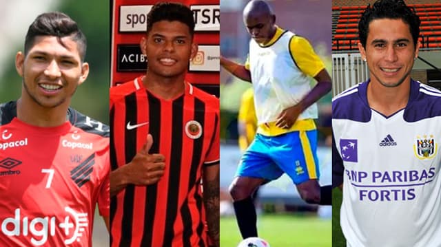 Montagem - Rony (Athletico), Flávio Ramos (Gençlerbirliği), Sandro Manoel ( Al-Taawon) e Reynaldo (Irtysh)