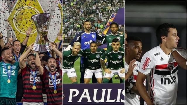 Montagem - Flamengo, Palmeiras e São Paulo