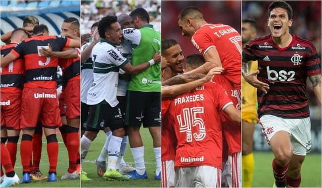 Montagem - Atlético-GO, Coritiba, Internacional e Flamengo