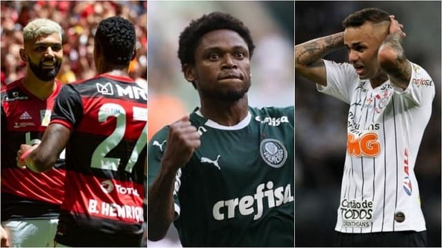 Montagem - Flamengo, Palmeiras e Corinthians