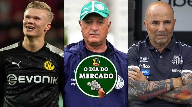 Montagem - Haaland, Felipao e Sampaolli