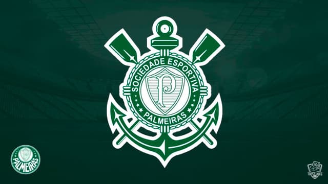 Escudo do Palmeiras com formato do Corinthians