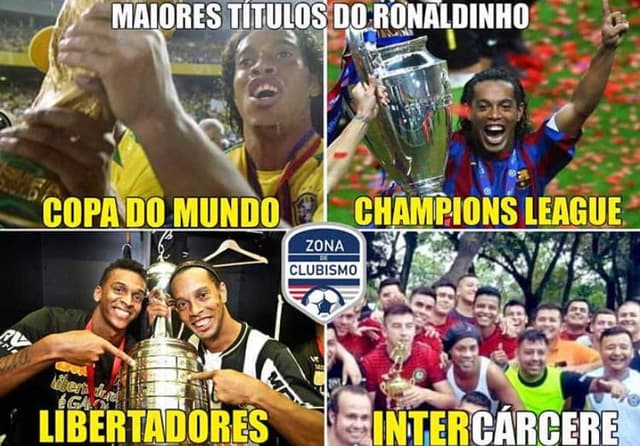 Meme: Ronaldinho campeão na cadeira