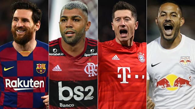 Montagem - Messi, Gabigol, Lewandowski e Ytalo