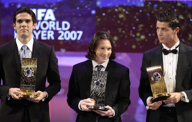 Kaká, Messi e Cristiano Ronaldo