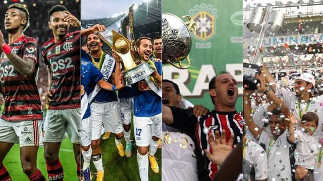 Montagem - Flamengo, Cruzeiro, São Paulo e Santos