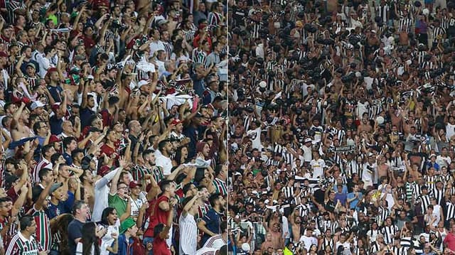 Montagem - Torcidas Fluminense e Botafogo