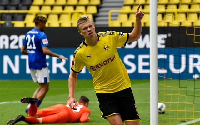 Borussia Dortmund x Schalke - Comemoração Haaland