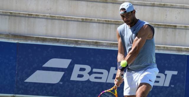 Rafael Nadal faz 1º treino após 3 meses