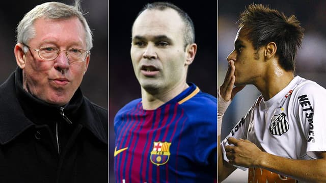 Montagem - Ferguson, Neymar e Iniesta