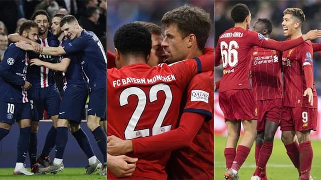 Montagem - PSG, Bayern e Liverpool