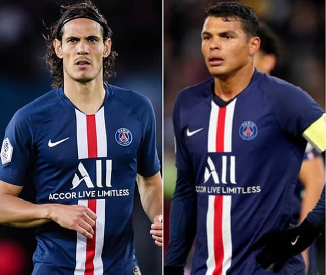 Montagem: Cavani e Thiago Silva