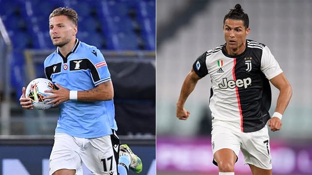 Montagem - Immobile (Lazio) e Cristiano Ronaldo (Juventus)