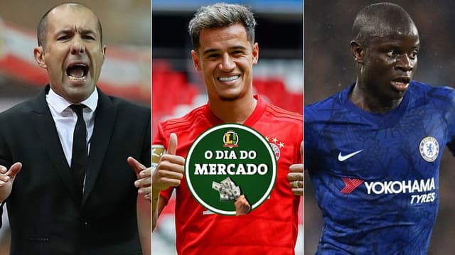 Montagem -  Leonardo Jardim, Coutinho e Kanté