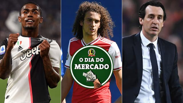 Montagem - Douglas Costa, Guendouzi e Unai Emery