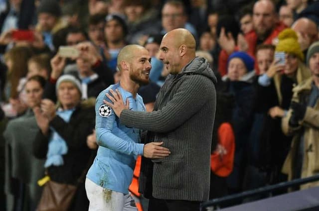 Guardiola e David Silva - Manchester City