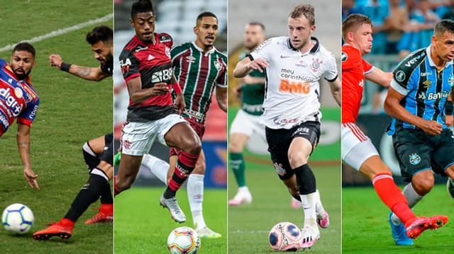 Montagem - Fortaleza x Ceará / Flamengo x Fluminense / Corinthians x Palmeiras / Grêmio x Internacional