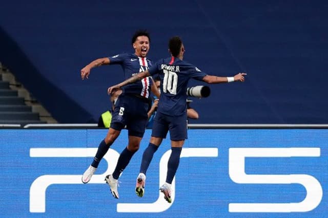 marquinhos e neymar - psg x leipzig