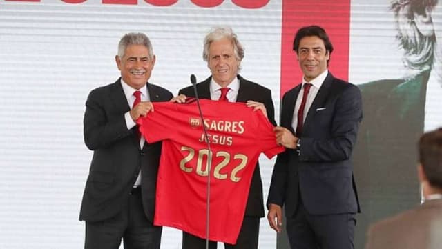 Luís Filipe Vieira, Jorge Jesus e Rui Costa - Benfica