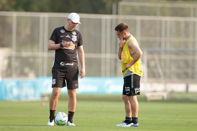 Tiago Nunes e Ramiro - Treino Corinthians