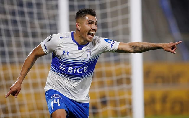 Comemoração Cesar Pinares - Universidad Católica x Grêmio