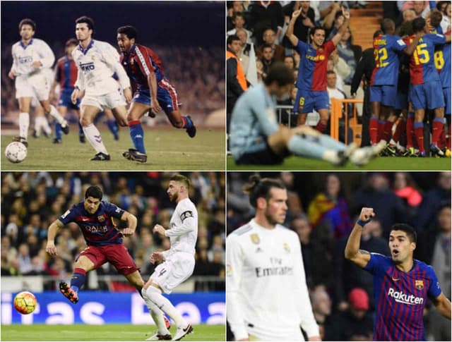 Montagem - Goleadas do Barcelona sobre o Real Madrid